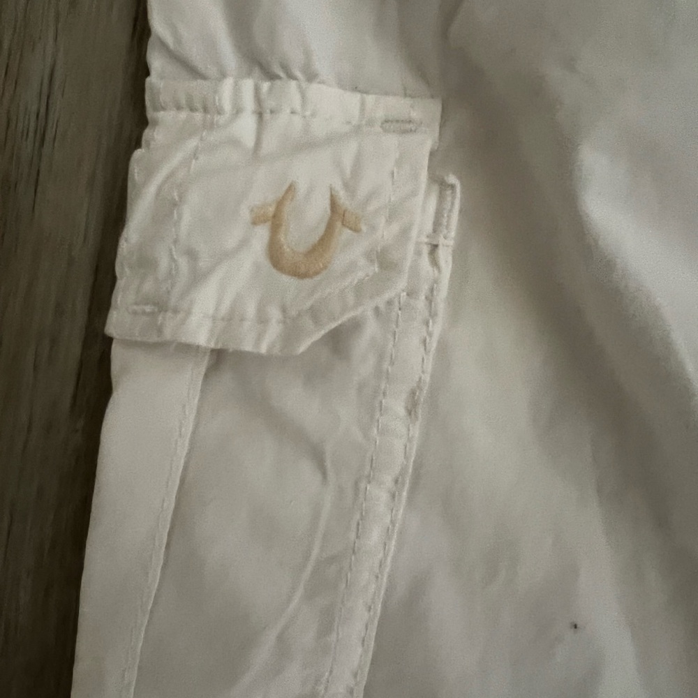True Religion Women's White Straight Leg Cargo Pants 25/31 - Picture 7 of 9